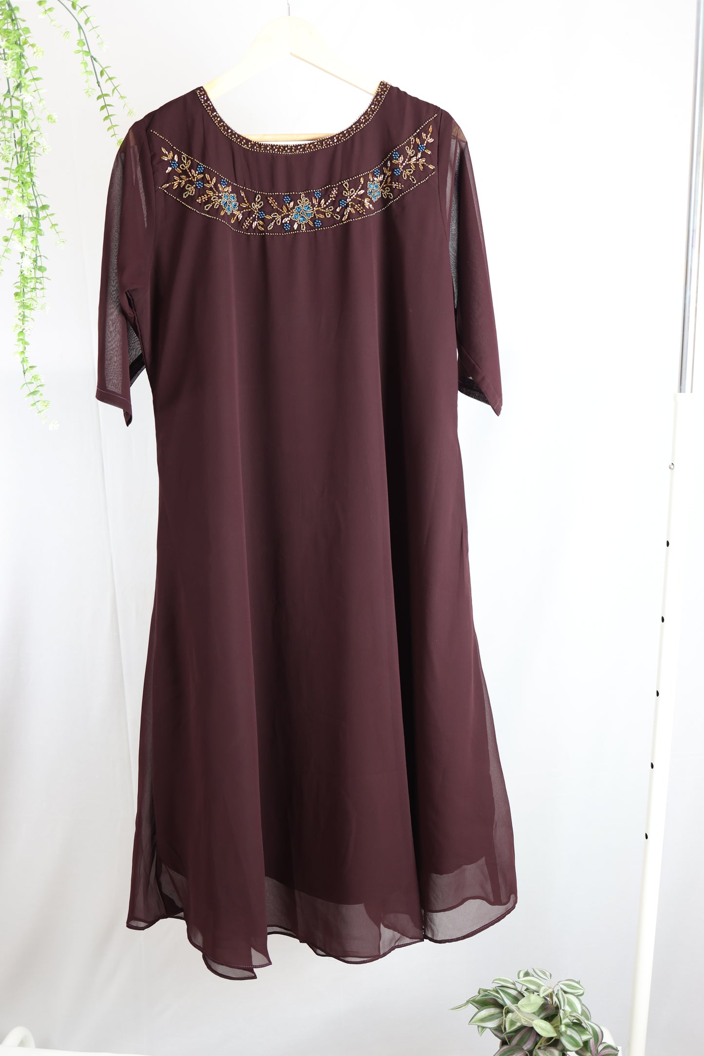 kurti-brown-georgette-jewel-neck-coffee