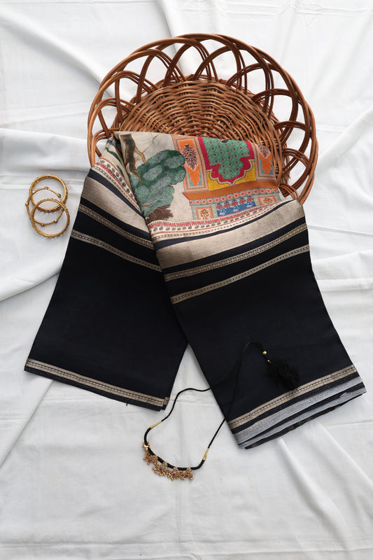 Mysore crepe Silk-Black