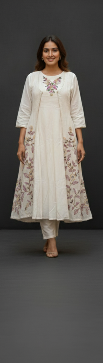 cotton-halfwhite-embroidery-3pc kurti set
