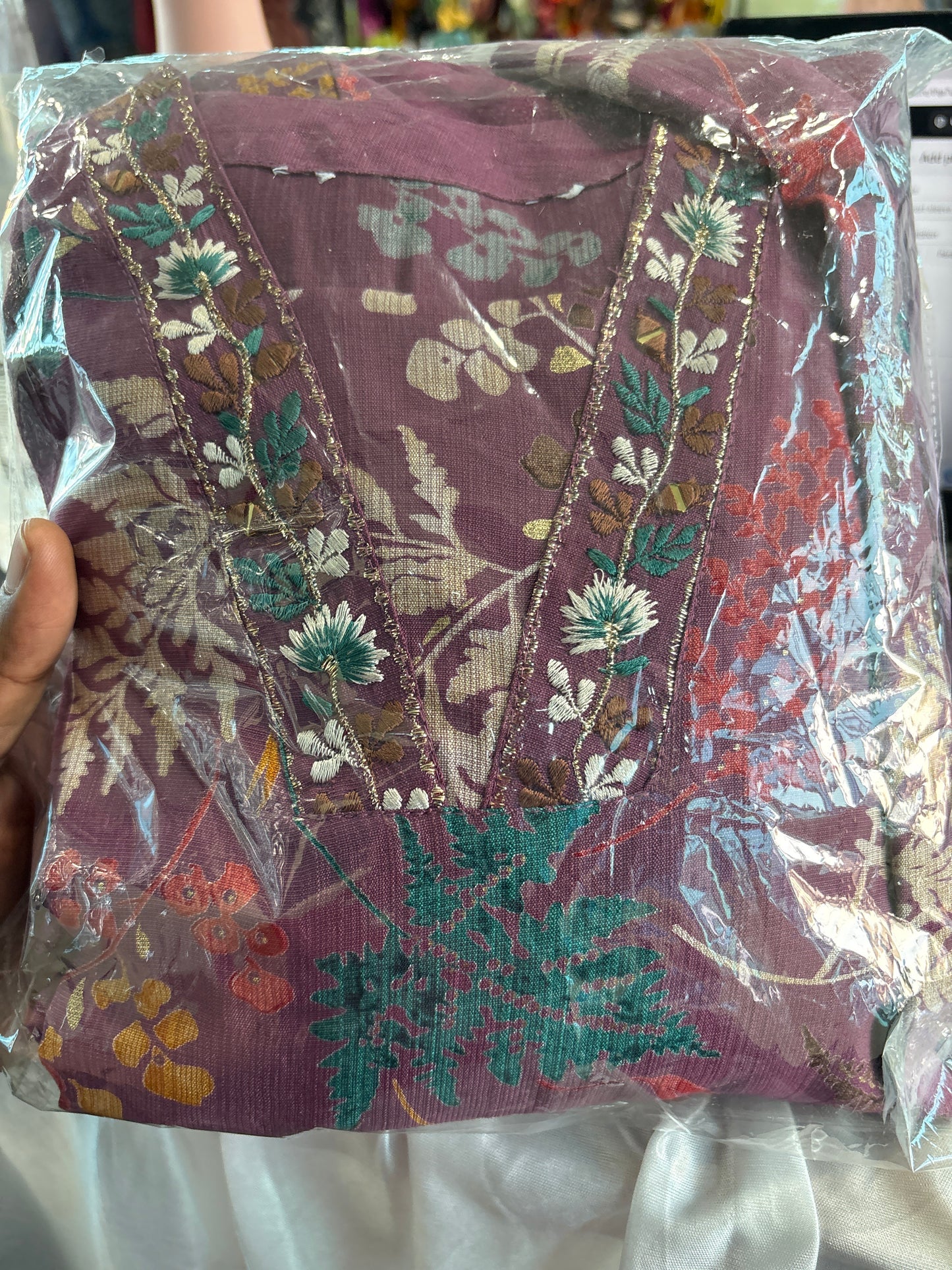 Dusty purple 3 piece kurtiset