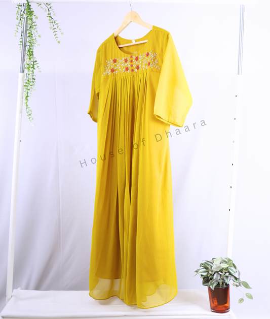 Mustard Yellow Georgette Kurti