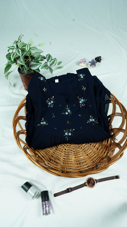 Navy Blue Georgette Aline Kurti