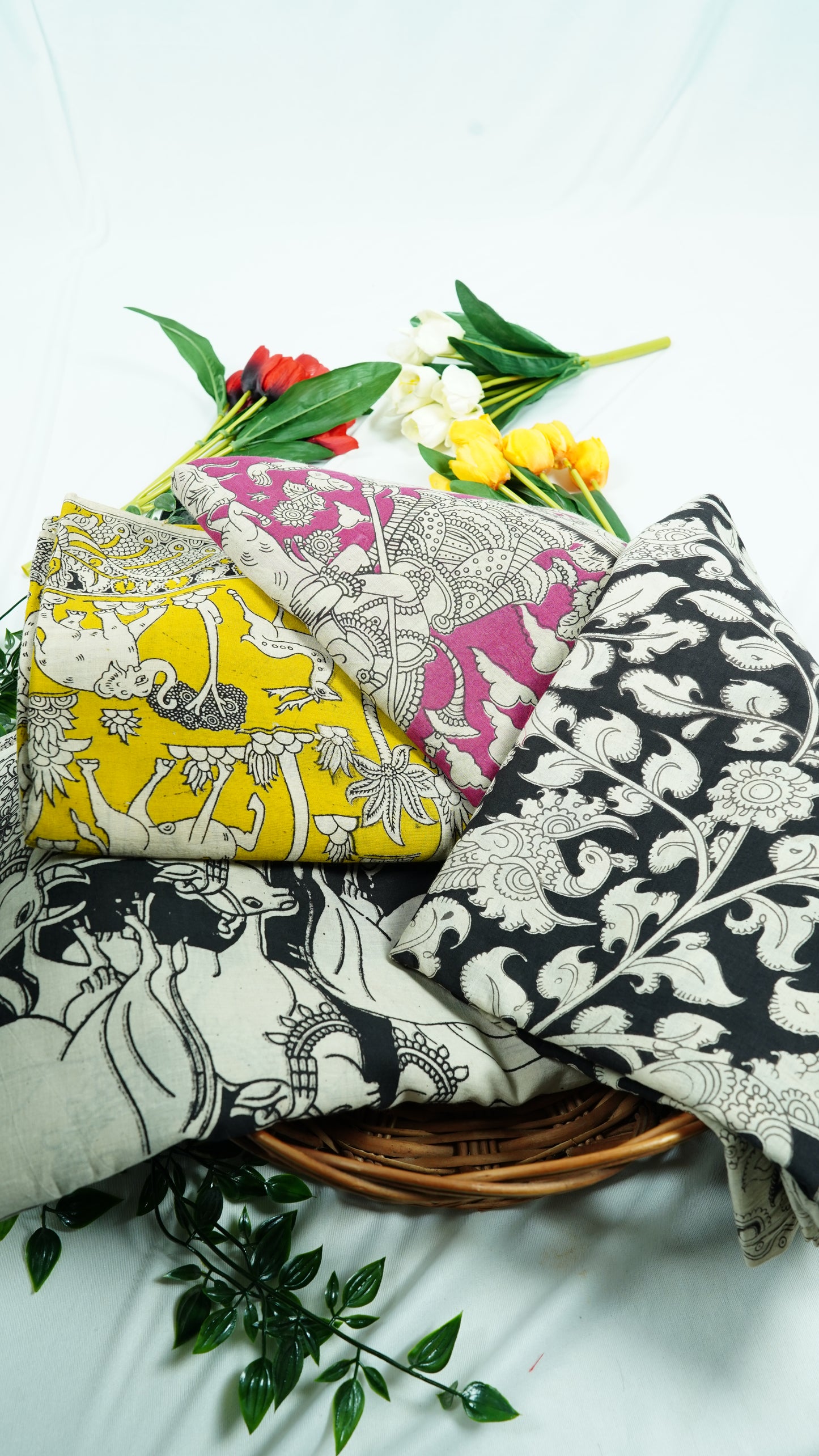 Black Cotton Kalamkari Sarees