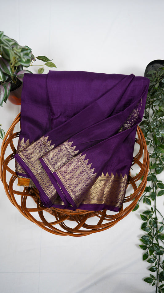 Viscose silk saree with Meenakari blouse-magenta