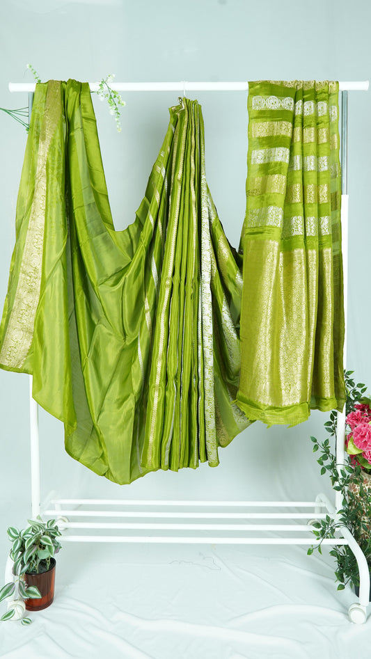 Green Neetha Ambani premium crepe silk Saree