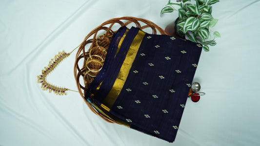 Navy Blue Venkatagiri Silk Cotton