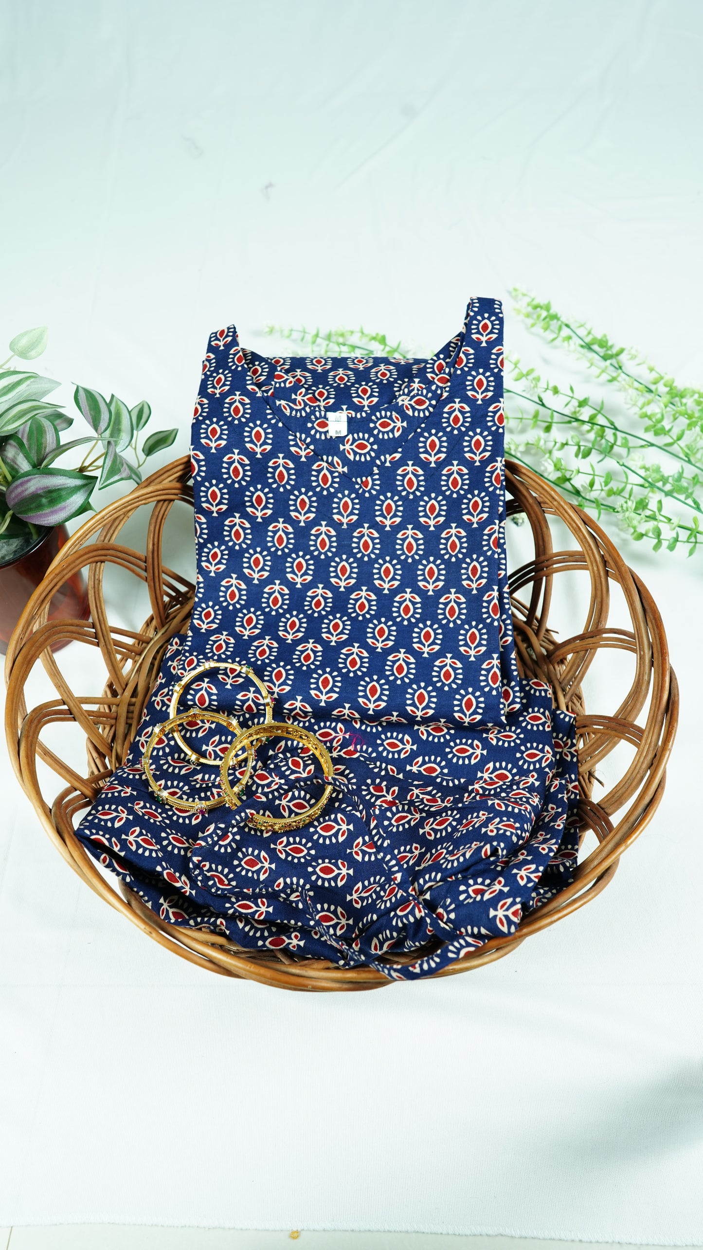 Blue Cotton Printed Co-ord Set