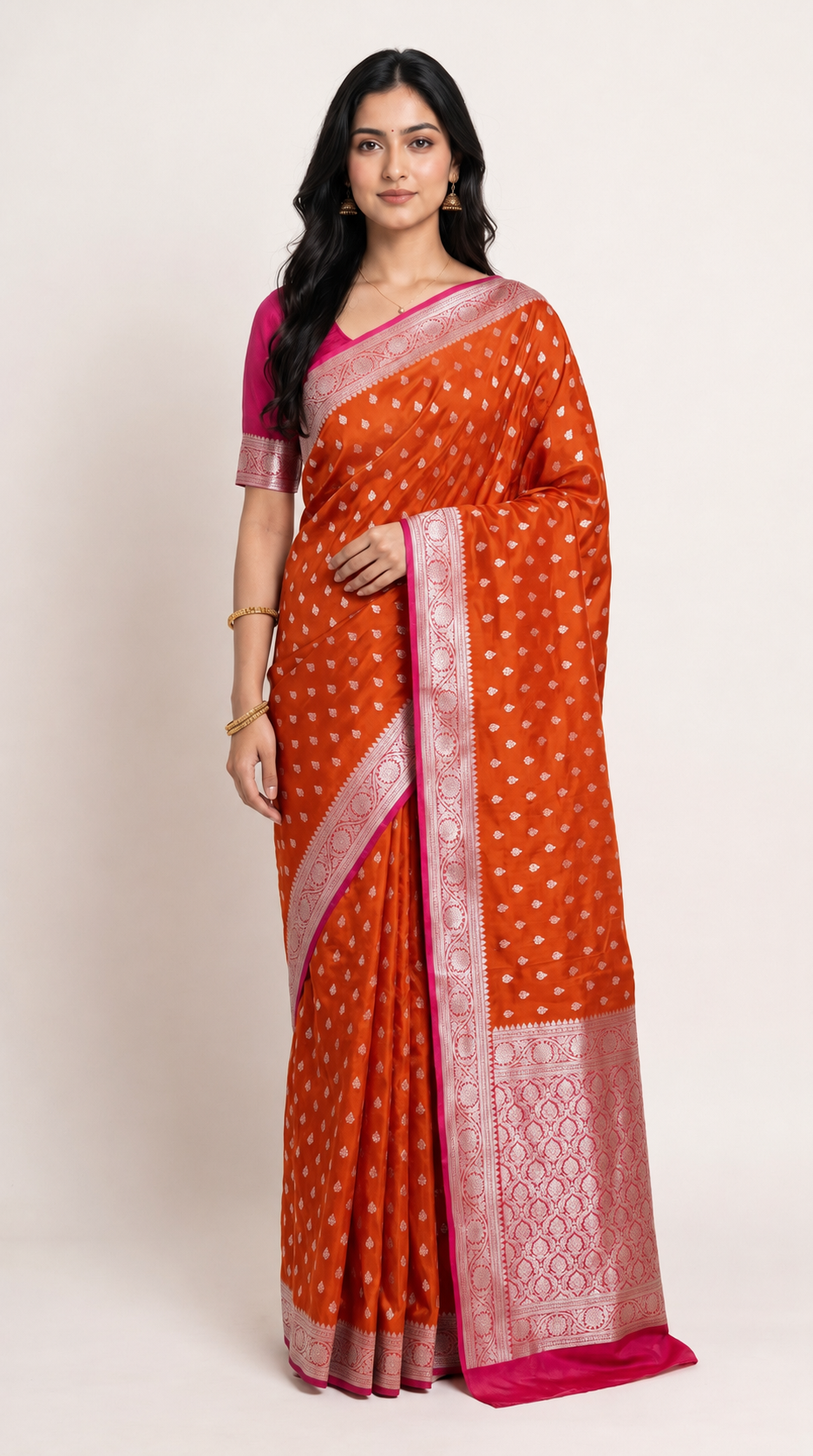 Banaras Crepe With Leaf Motifs