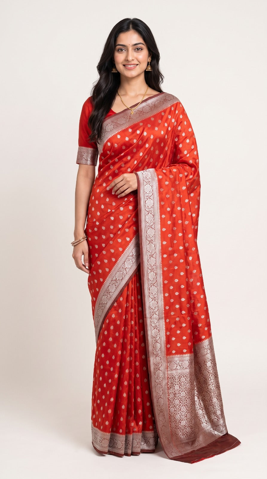 Banaras Crepe With Leaf Motifs