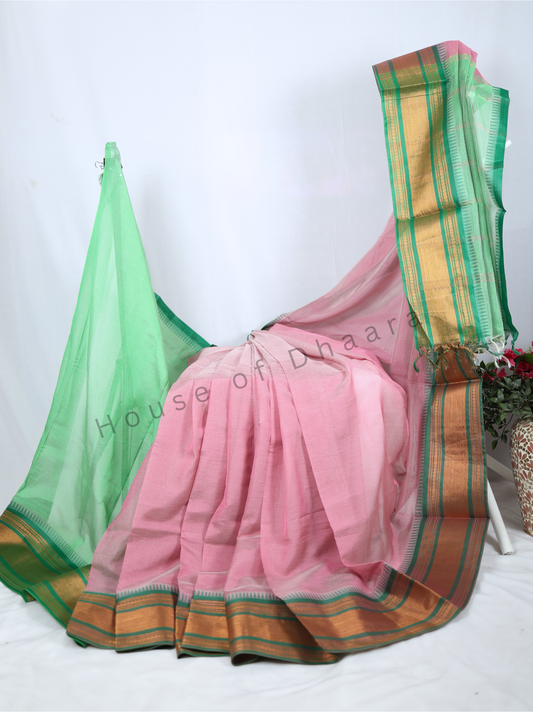 Pink Mangalagiri Pattu saree
