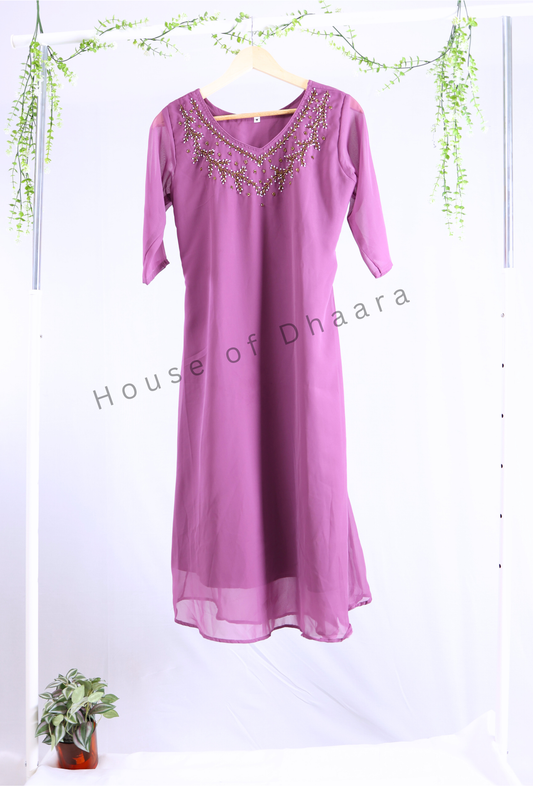 Onion Pink Georgette Kurti