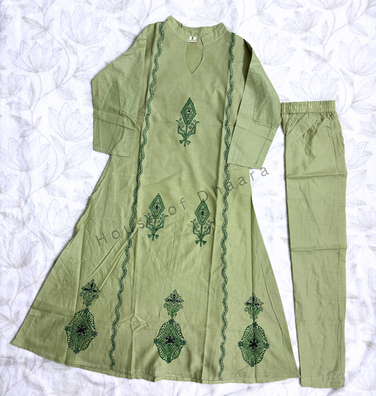 Green Printed Cotton Co-ord Set