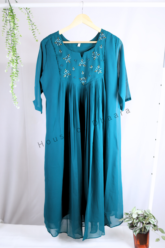 Teal Green Georgette Kurti