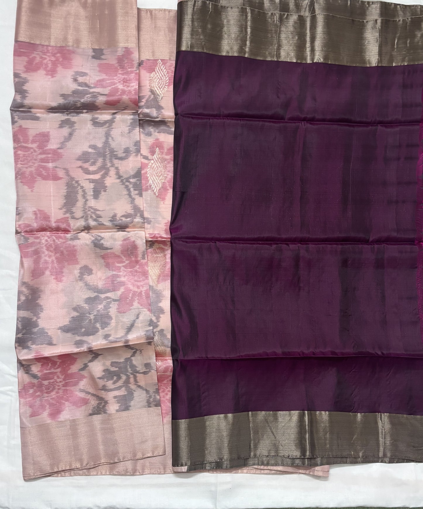 Pastel Pink venkatagiri Sico pattu Saree with Contrast Border