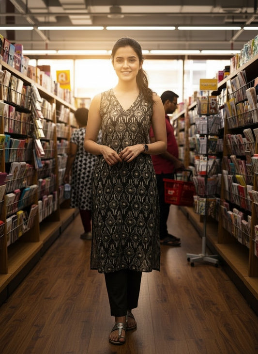 Light Ash Kurti Set (with sleeves)