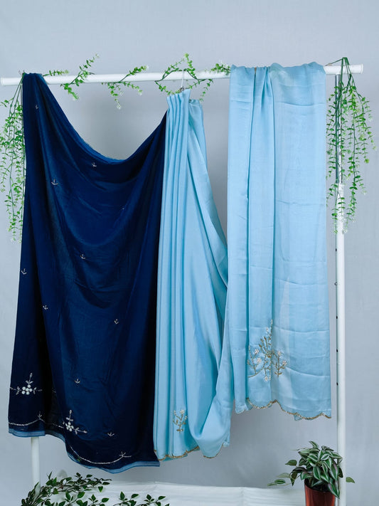 Tissue Viscose Fancy Designer Silk - blue
