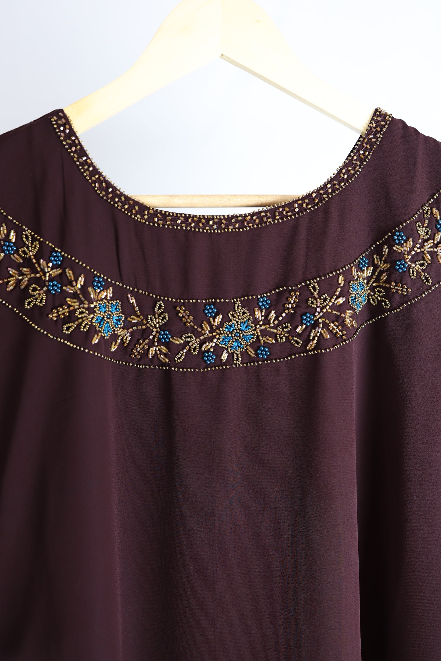 kurti-brown-georgette-jewel-neck-coffee