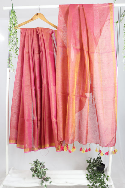 Pure tissue linen silk-Pink
