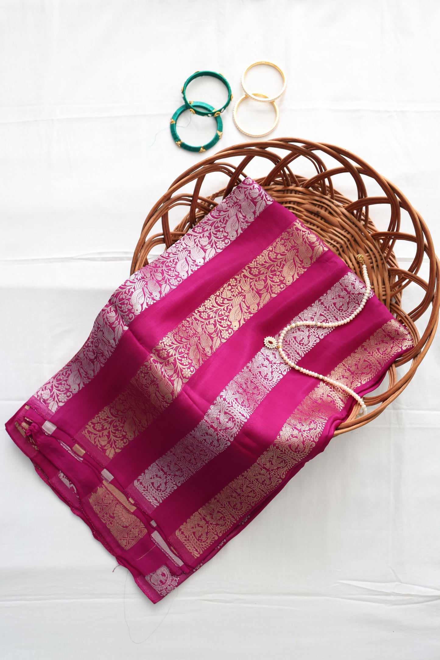 Magenta Neetha Ambani premium crepee silk