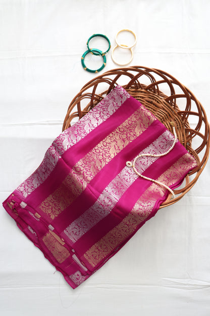 Magenta Neetha Ambani premium crepee silk