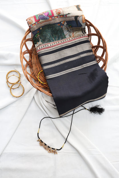 Mysore crepe Silk-Black