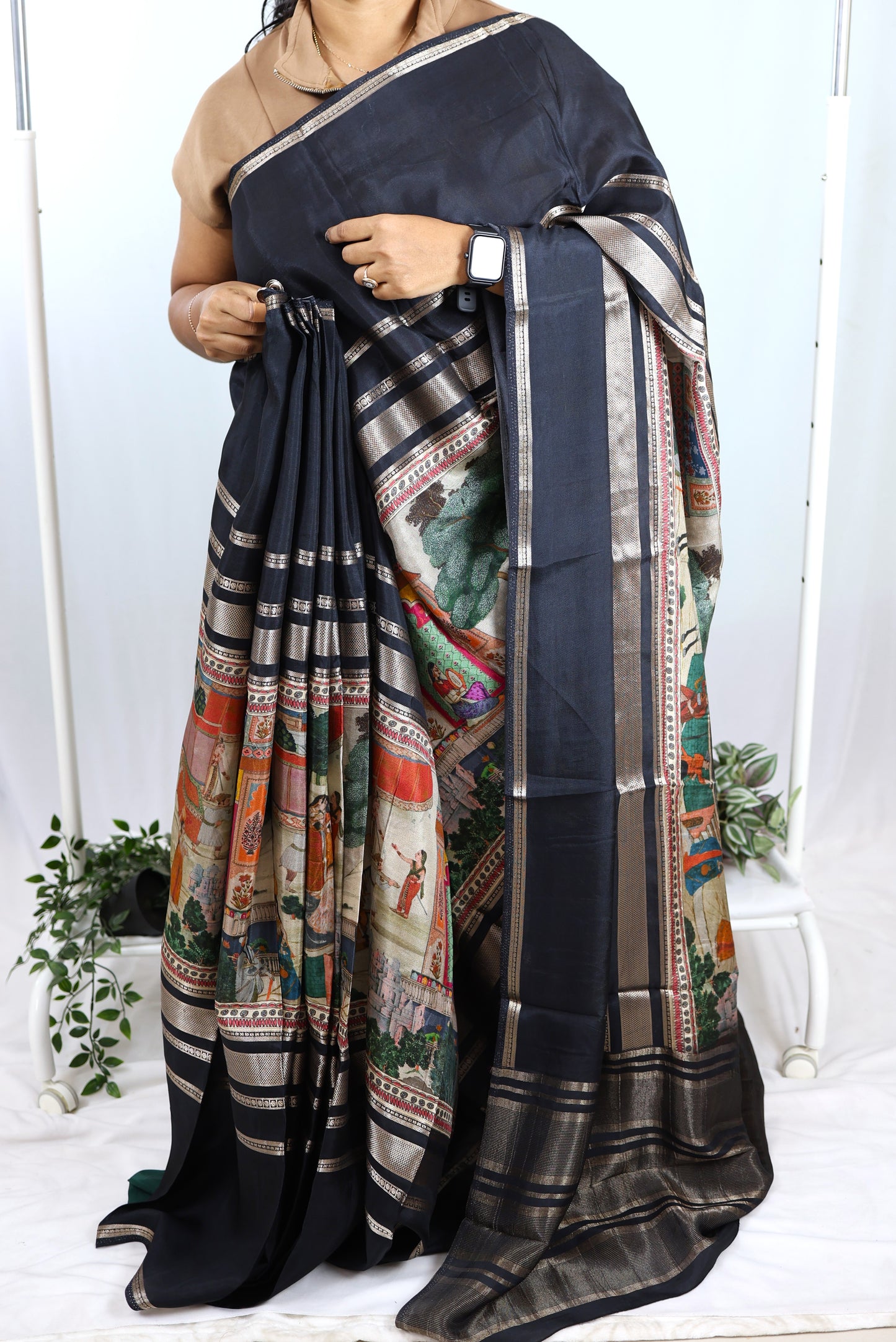 Mysore crepe Silk-Black