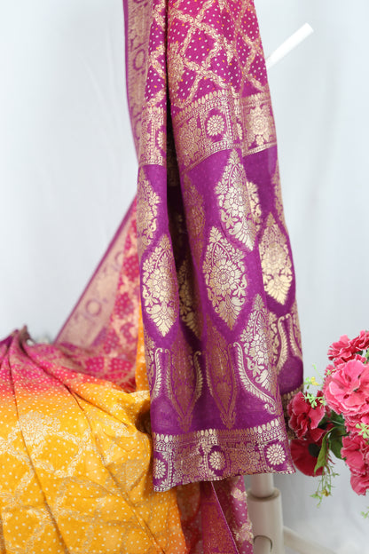 Magenta Pink Banarasi georgette