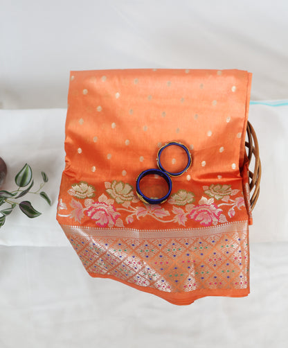 Raw Mango silk-Orange/light orange