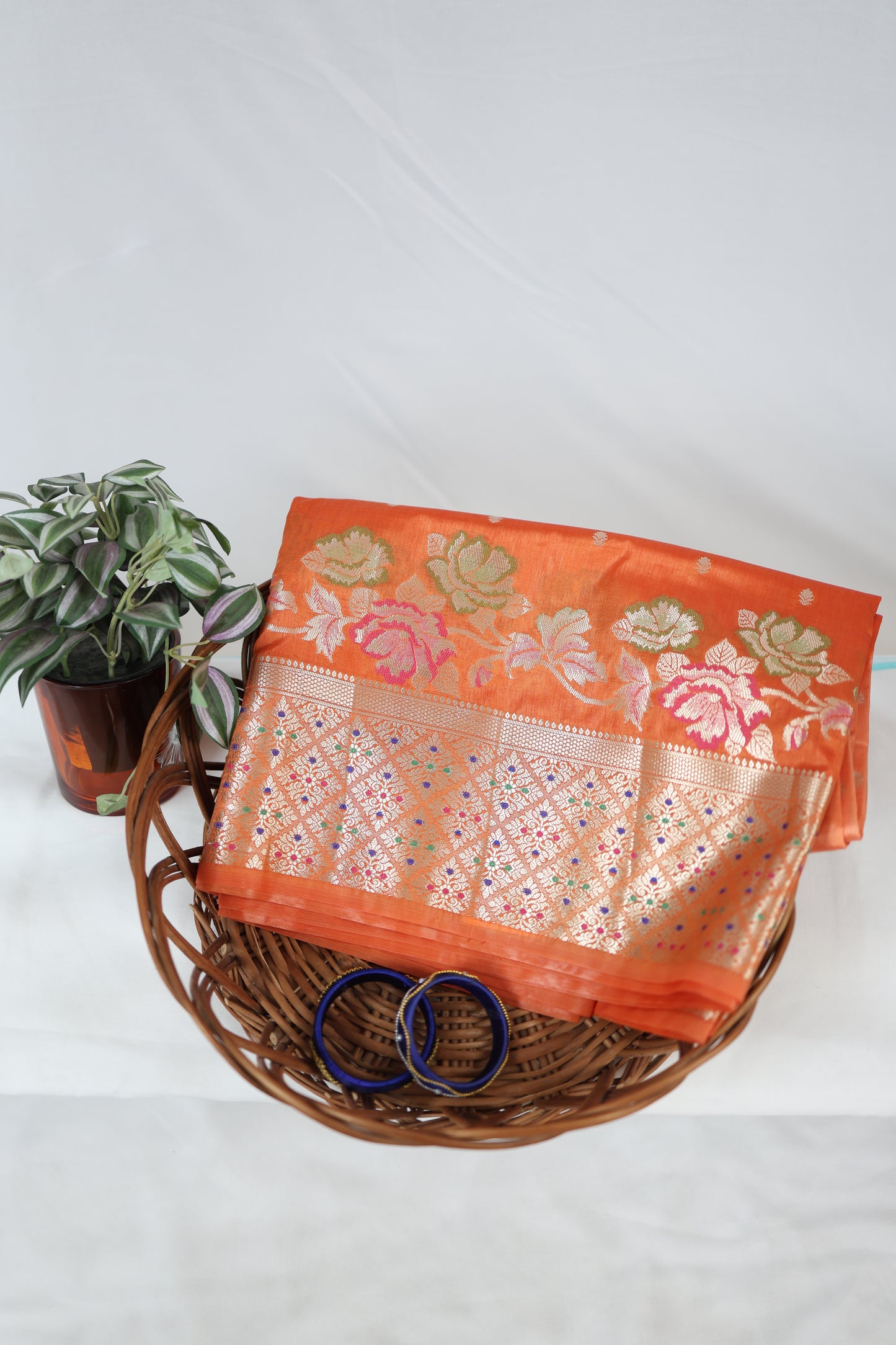 Raw Mango silk-Orange/light orange