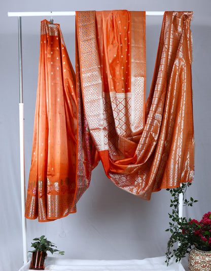 Raw Mango silk-Orange/light orange