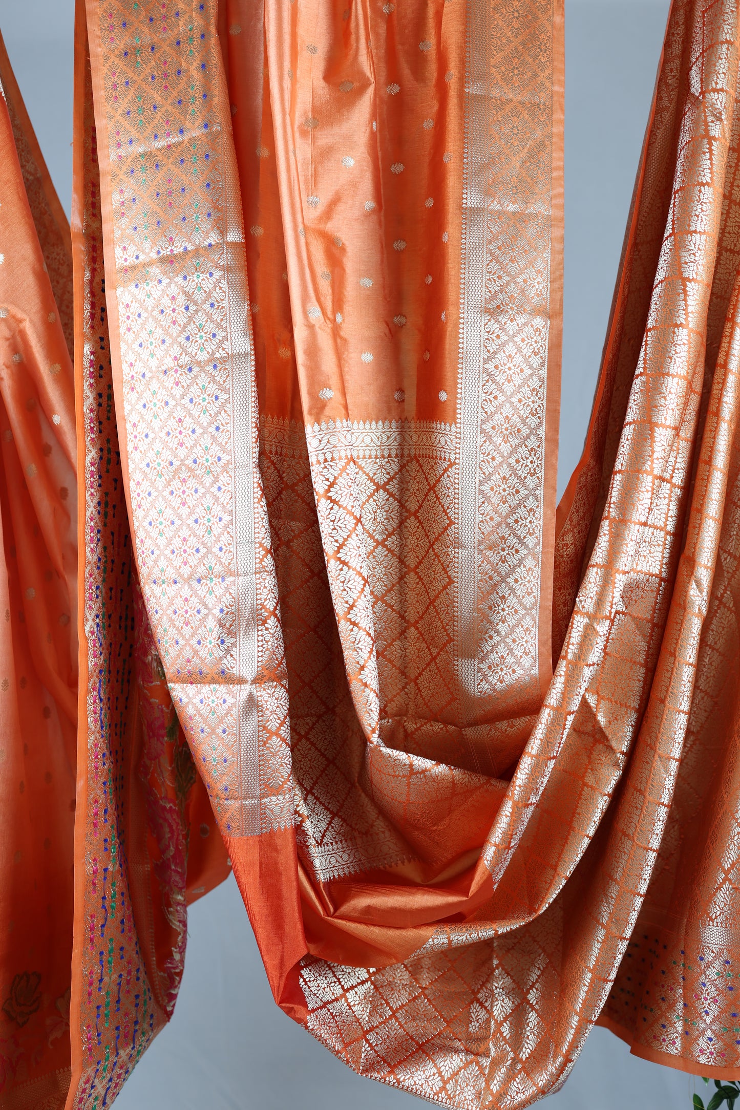 Raw Mango silk-Orange/light orange