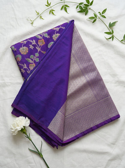 Banaras Katan Silk with Jaal weaving