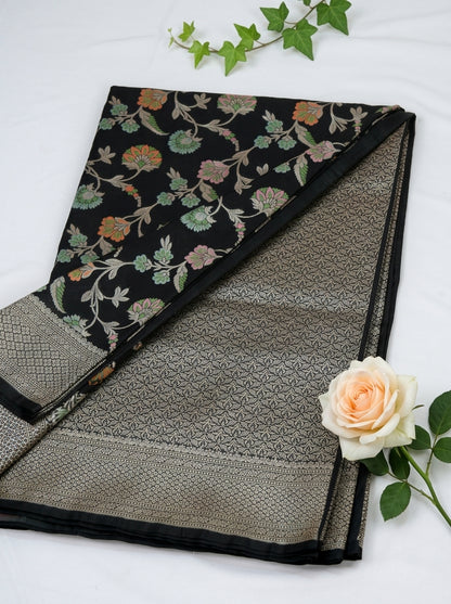 Banaras Katan Silk with Jaal weaving