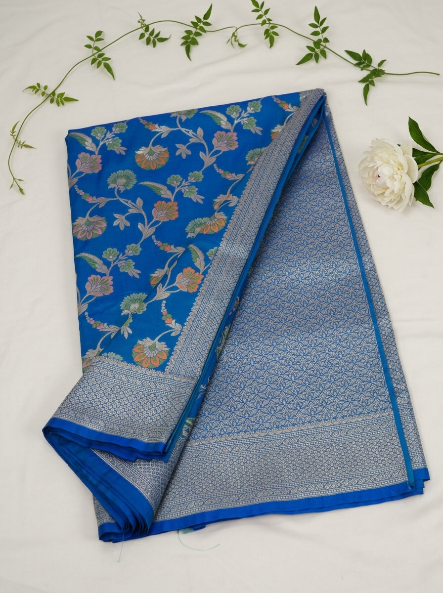 Banaras Katan Silk with Jaal weaving