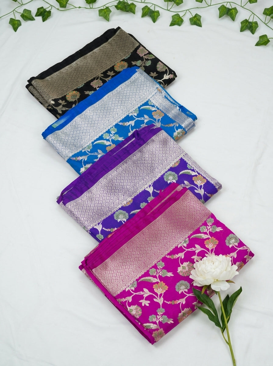 Banaras Katan Silk with Jaal weaving