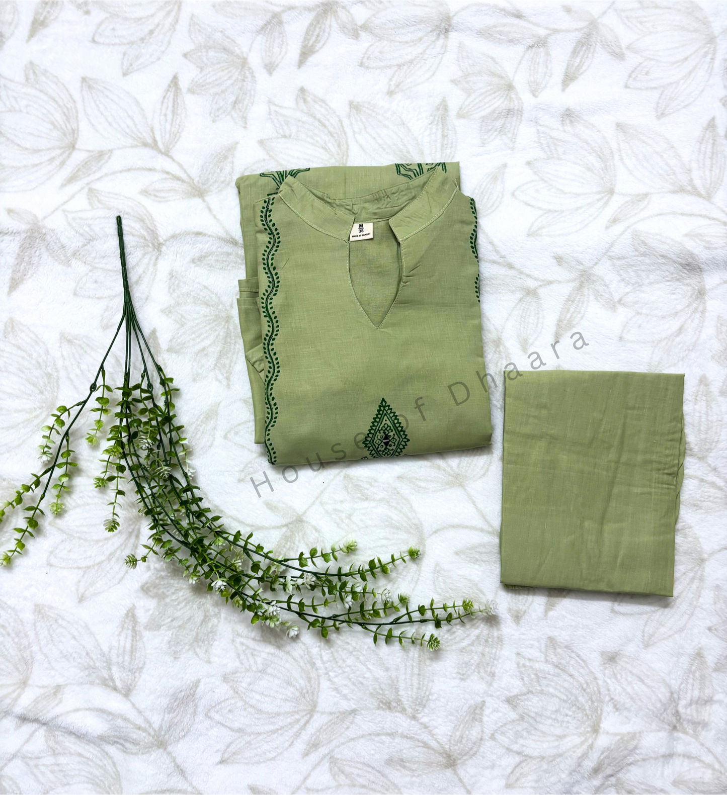 Green Printed Cotton Co-ord Set