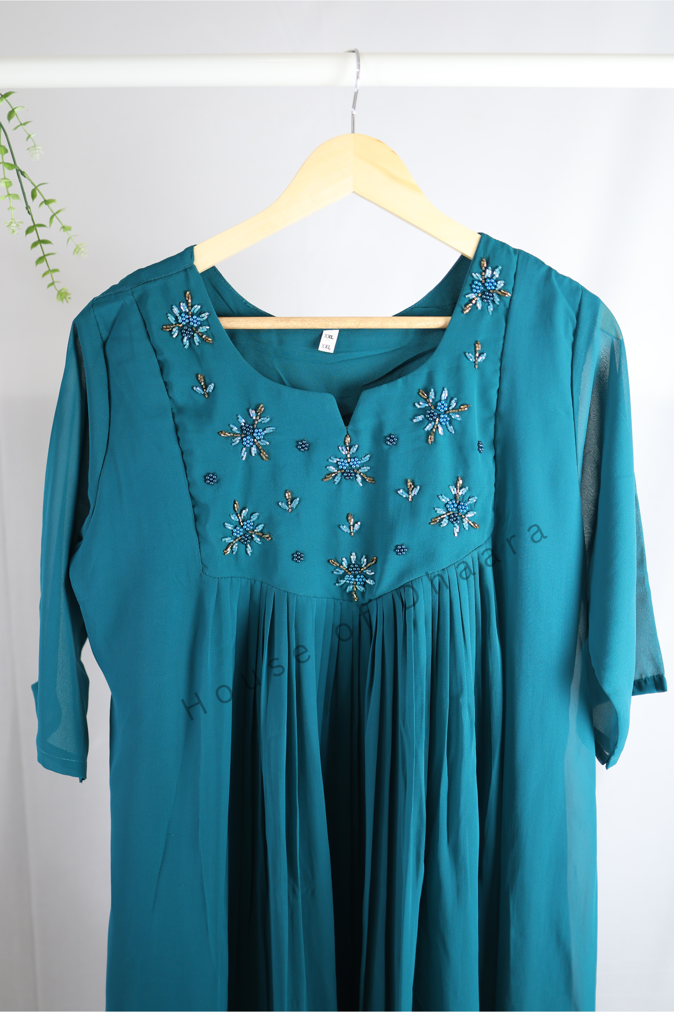 Teal Green Georgette Kurti