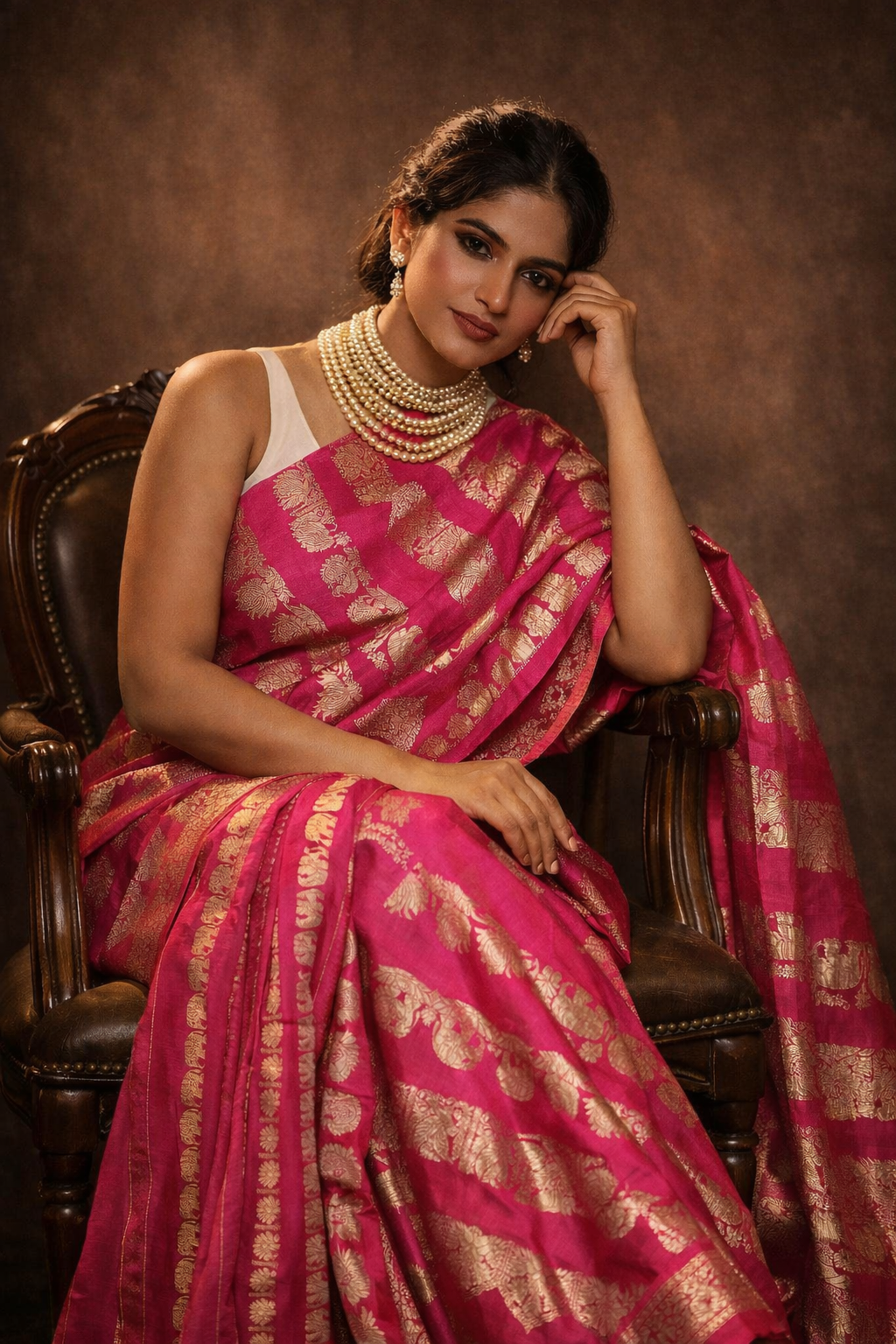 Pink Neetha Ambani premium Viscose silk Saree