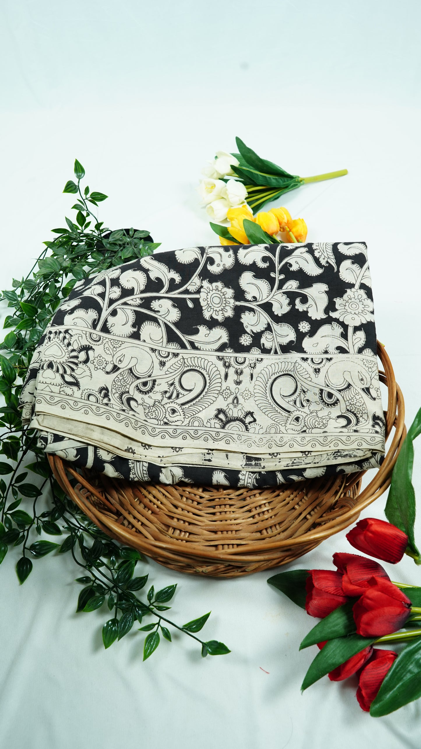 Black Cotton Kalamkari Sarees