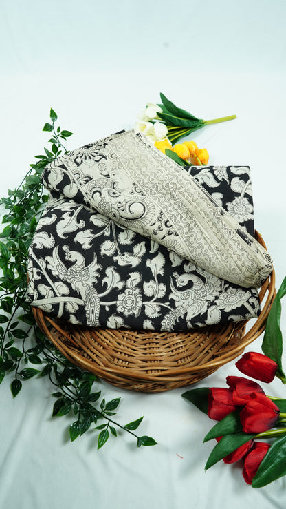 Black Cotton Kalamkari Sarees