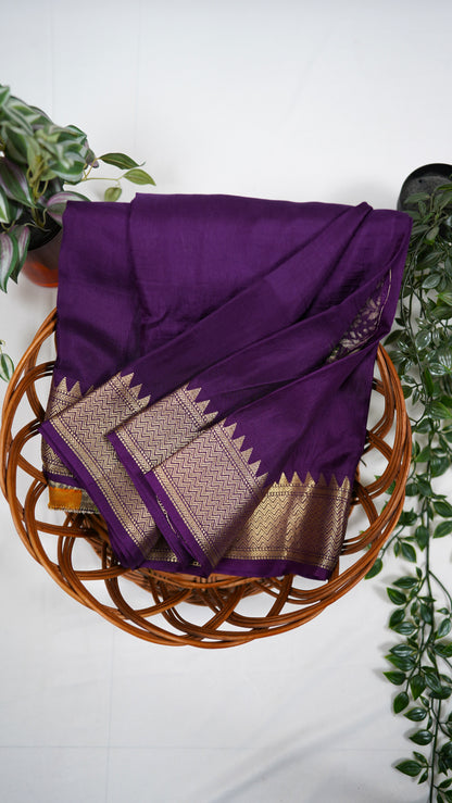 Viscose silk saree with Meenakari blouse-magenta
