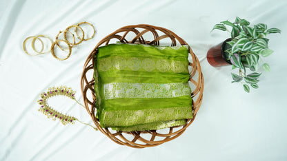 Green Neetha Ambani premium crepe silk Saree
