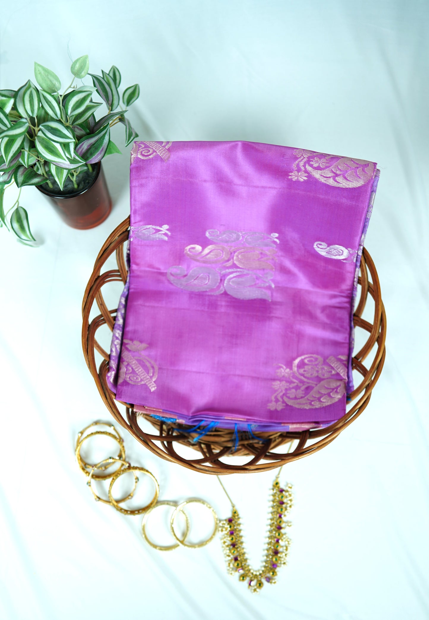 Pink venkatagiri Sico polyester pattu