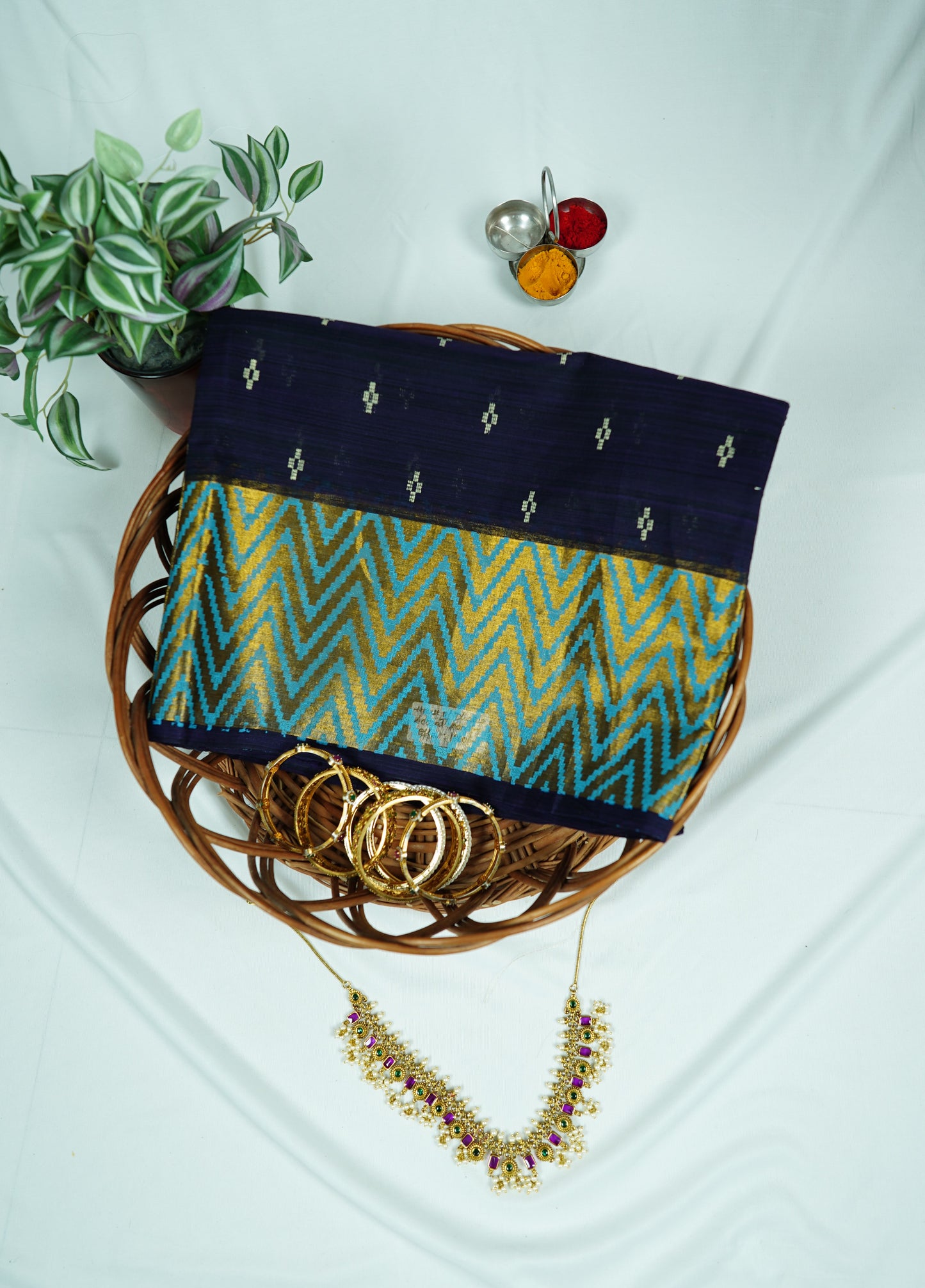 Navy Blue Venkatagiri Silk Cotton