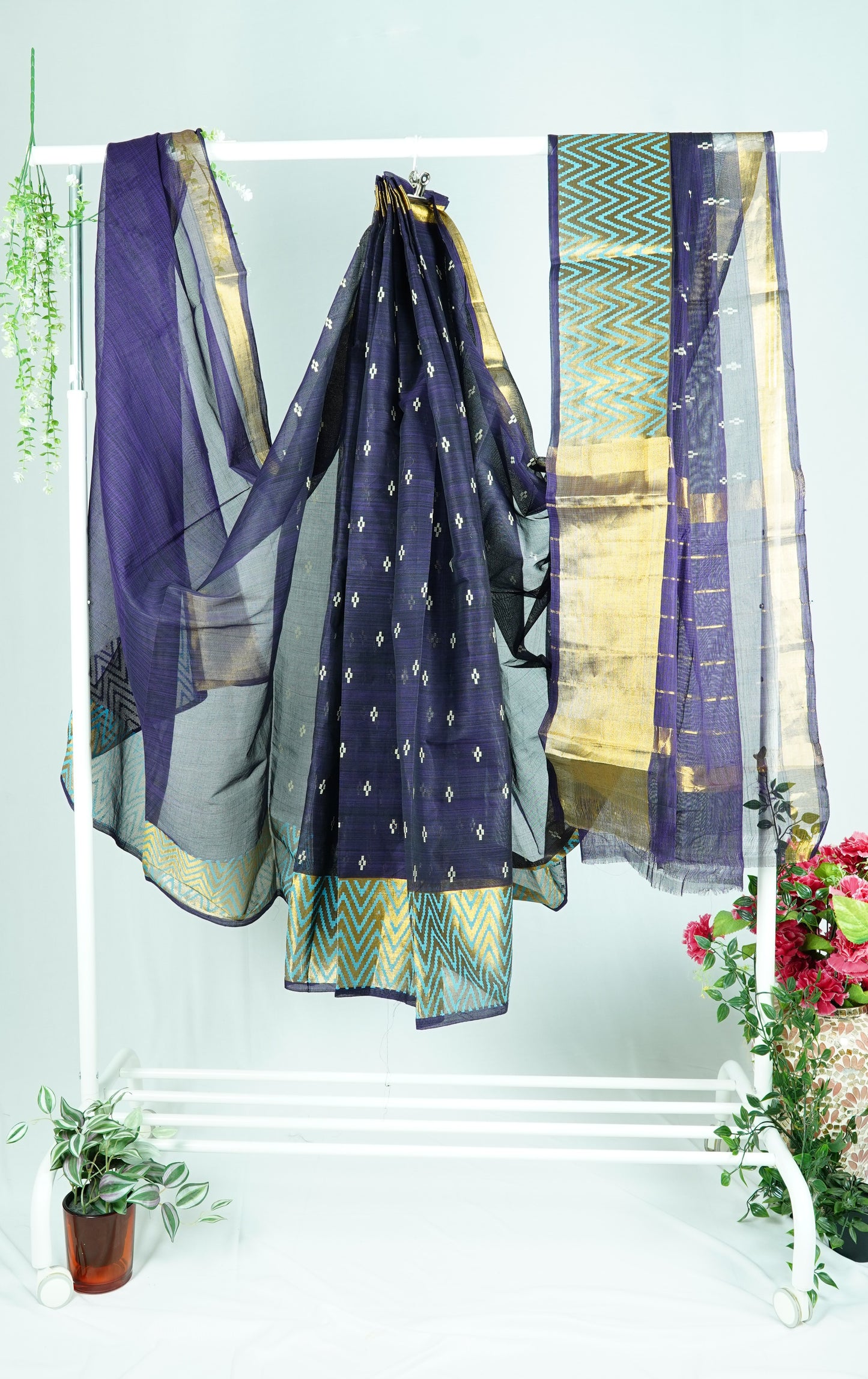Navy Blue Venkatagiri Silk Cotton