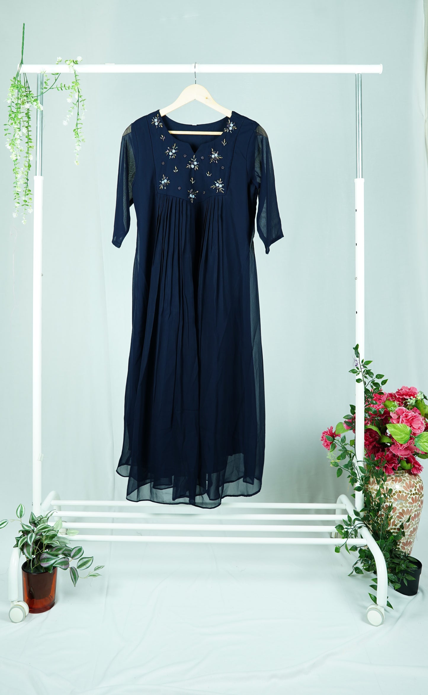 Navy Blue Georgette Aline Kurti
