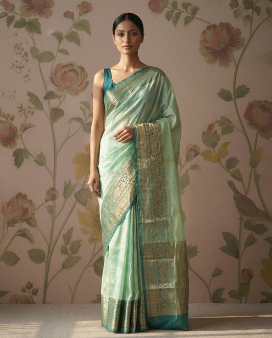 Green Mangalagiri Saree