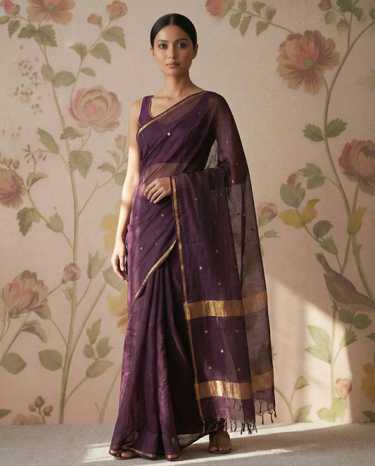Brown Venkatagiri Pattu Saree