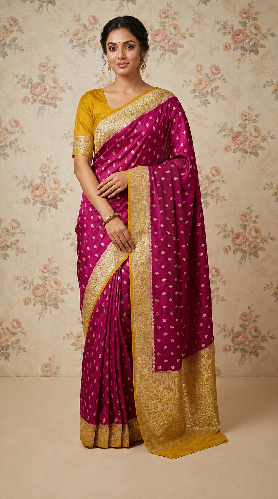 Banaras Crepe With Leaf Motifs