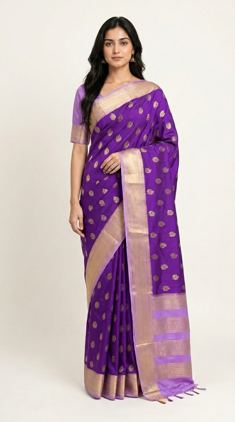 Premium Mysore Crepe With Kanchi Border